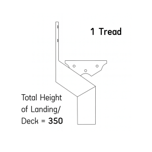 Total Height of Landing/Deck = 350mm