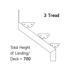 3 tread steel stair stringer