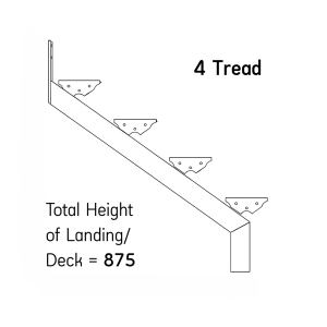 4 Tread – Steel Stair Stringer